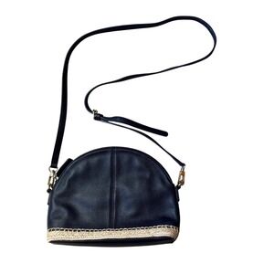 Talbots Navy Pebbled Leather‎ Dome Crossbody Bag